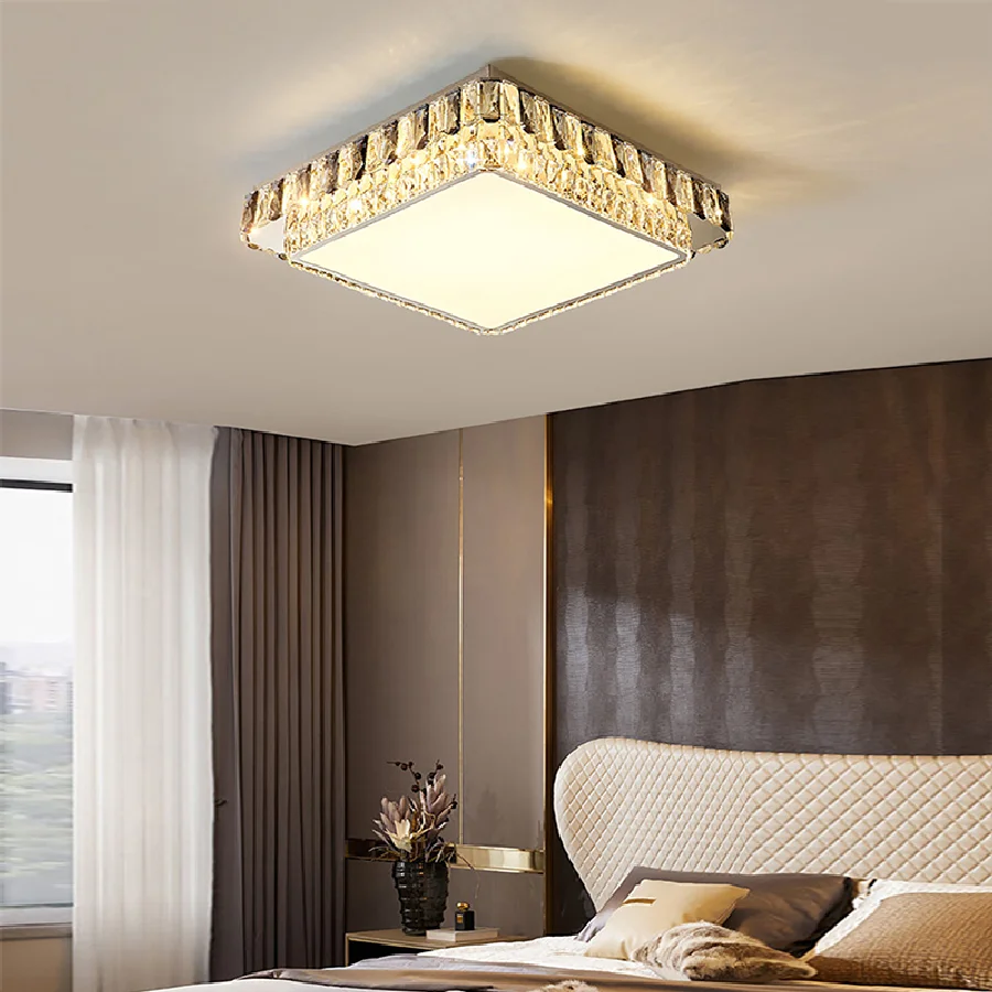 Dimmable LED Luxury Square Round Ceiling Lamps Bedroom Decor Silver Gold Crystal Modern Ceiling Light Lustre Lamparas De Techo
Dimmable LED Luxury Square Round Ceiling Lamps Bedroom Decor Silver Gold Crystal Modern Ceiling Light Lustre Lamparas De Techo