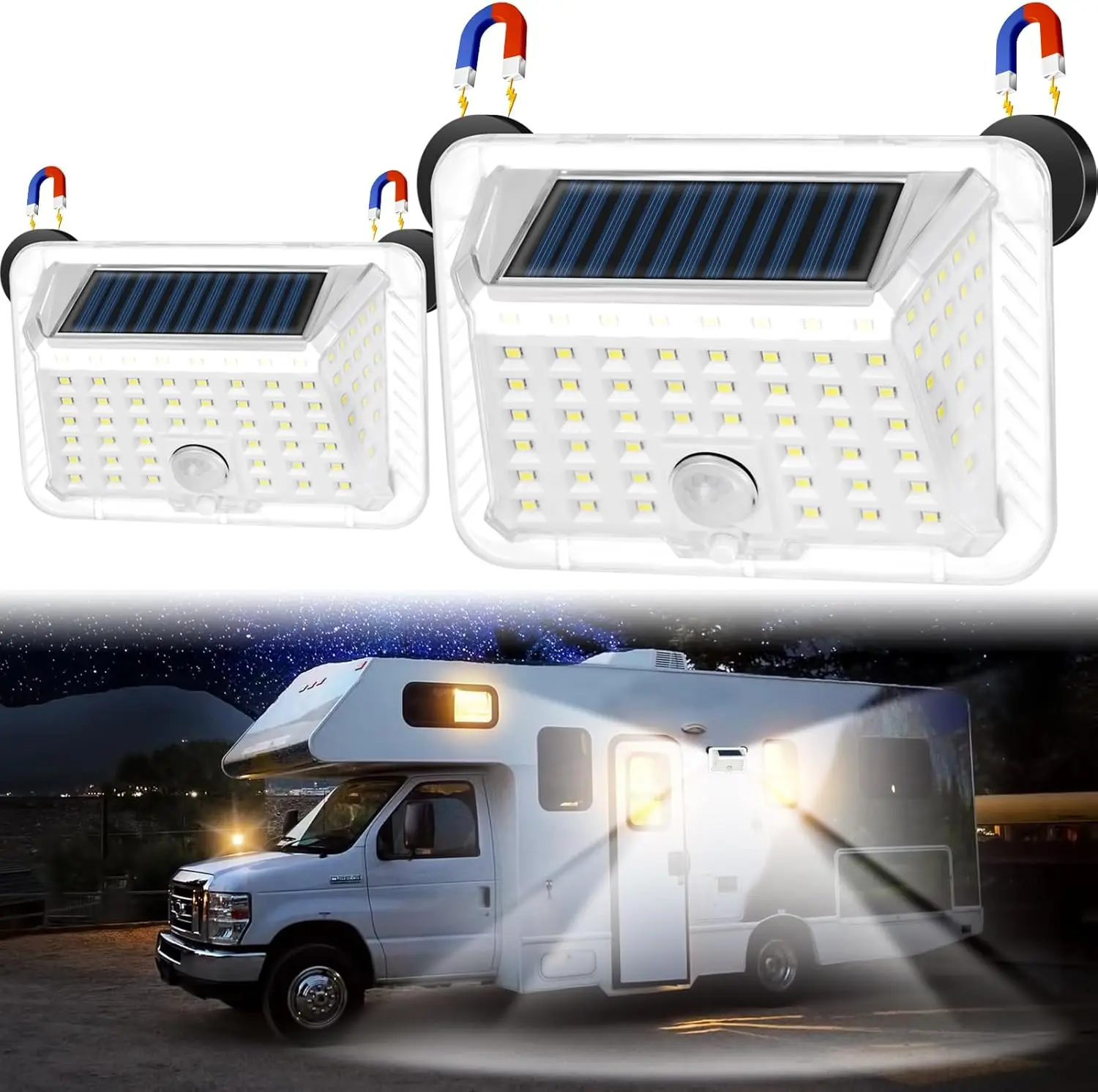 Magnetic RV Solar Lights with Motion Sensor | Exterior & Outdoor Lighting for Camper, Trailer, 5th Wheel, Truck (2 Pack)
Magnetic RV Solar Lights with Motion Sensor | Exterior & Outdoor Lighting for Camper, Trailer, 5th Wheel, Truck (2 Pack)