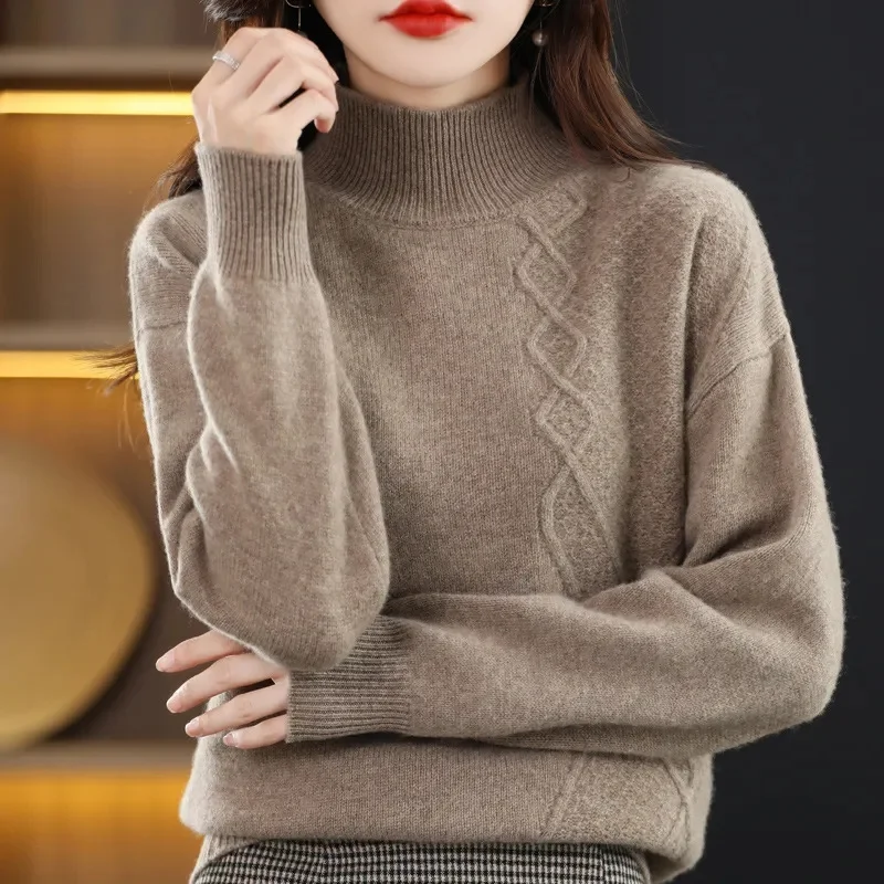 Autumn Winter Mock Neck Women Sweater Vintage Basic Solid Knitted Tops Casual Slim Pullover Korean Sweaters Simple Chic Jumpers
Autumn Winter Mock Neck Women Sweater Vintage Basic Solid Knitted Tops Casual Slim Pullover Korean Sweaters Simple Chic Jumpers