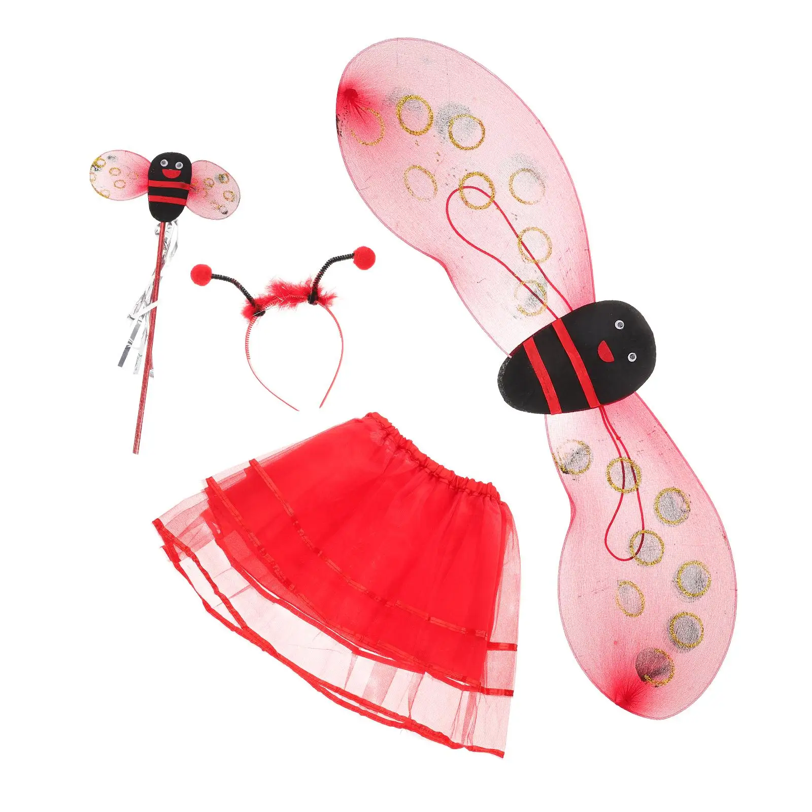 Ladybug Wings Skirt Set Costume Durable Gauze Kids Fairy Wings Dress Up Halloween Accessories Insect Wing Cosplay
Ladybug Wings Skirt Set Costume Durable Gauze Kids Fairy Wings Dress Up Halloween Accessories Insect Wing Cosplay