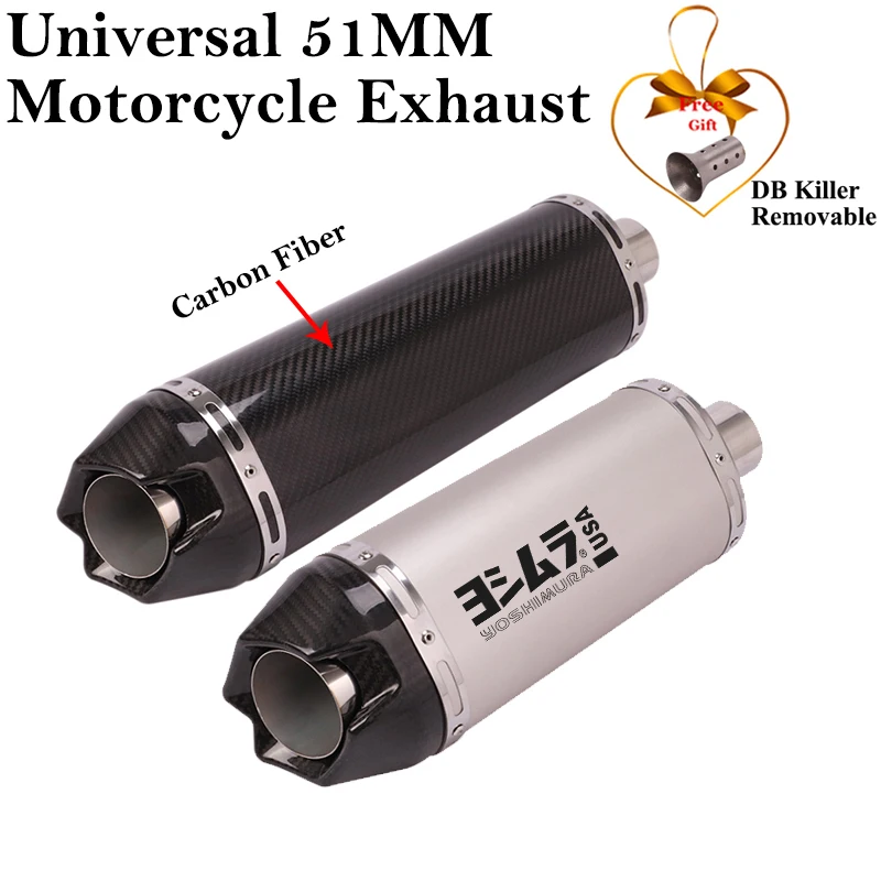 Carbon Fiber Universal Yoshimura Motorcycle Exhaust Pipe 51mm Escape Modify Motocross Muffler DB Killer For ER6N S1000RR R7 Z900
Carbon Fiber Universal Yoshimura Motorcycle Exhaust Pipe 51mm Escape Modify Motocross Muffler DB Killer For ER6N S1000RR R7 Z900
