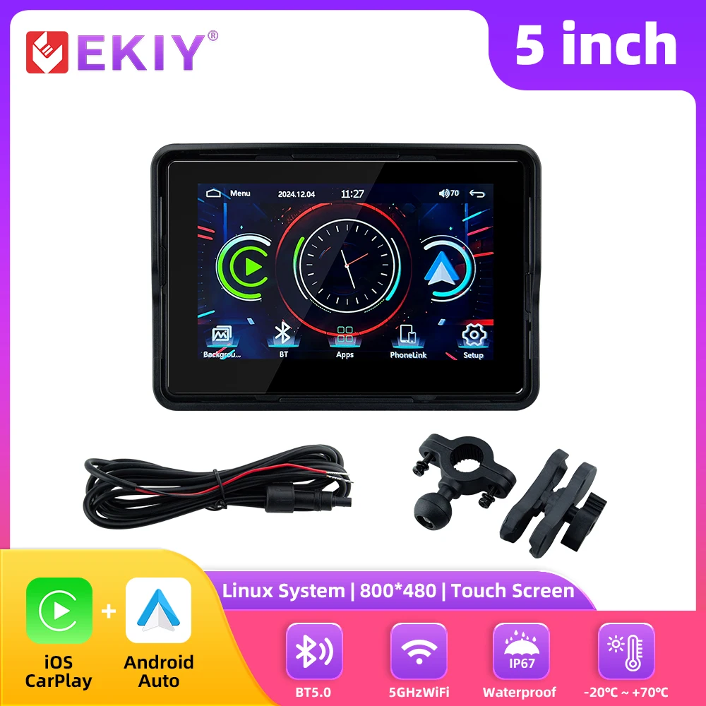 EKIY 5 Inch Motorcycle Navigation Moto Touch Screen Wireless CarPlay Android Auto GPS Motorcycle Carplay Screen Waterproof
EKIY 5 Inch Motorcycle Navigation Moto Touch Screen Wireless CarPlay Android Auto GPS Motorcycle Carplay Screen Waterproof