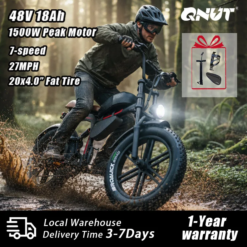 QNUT BK20 Электрический велосипед для взрослых 1500 Вт 48 В 18 Ач 20 дюймов Электрический велосипед для грязи с толстыми шинами Вездеходный электронный велосипед Внедорожный горный велосипед E Bike
QNUT BK20 Электрический велосипед для взрослых 1500 Вт 48 В 18 Ач 20 дюймов Электрический велосипед для грязи с толстыми шинами Вездеходный электронный велосипед Внедорожный горный велосипед E Bike