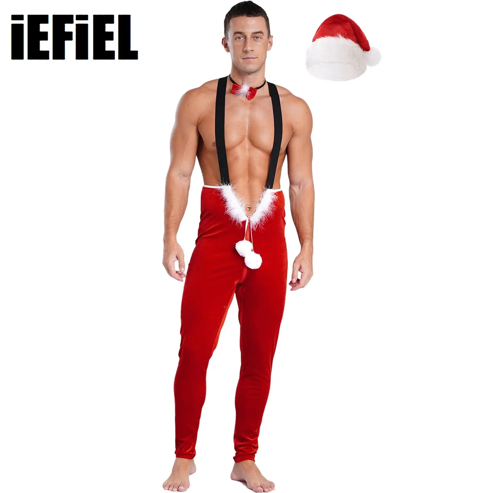 Men Christmas Santa Claus Cosplay Costume Sleeveless Overalls Suspender Pants Jumpsuit with Hat Set
Men Christmas Santa Claus Cosplay Costume Sleeveless Overalls Suspender Pants Jumpsuit with Hat Set