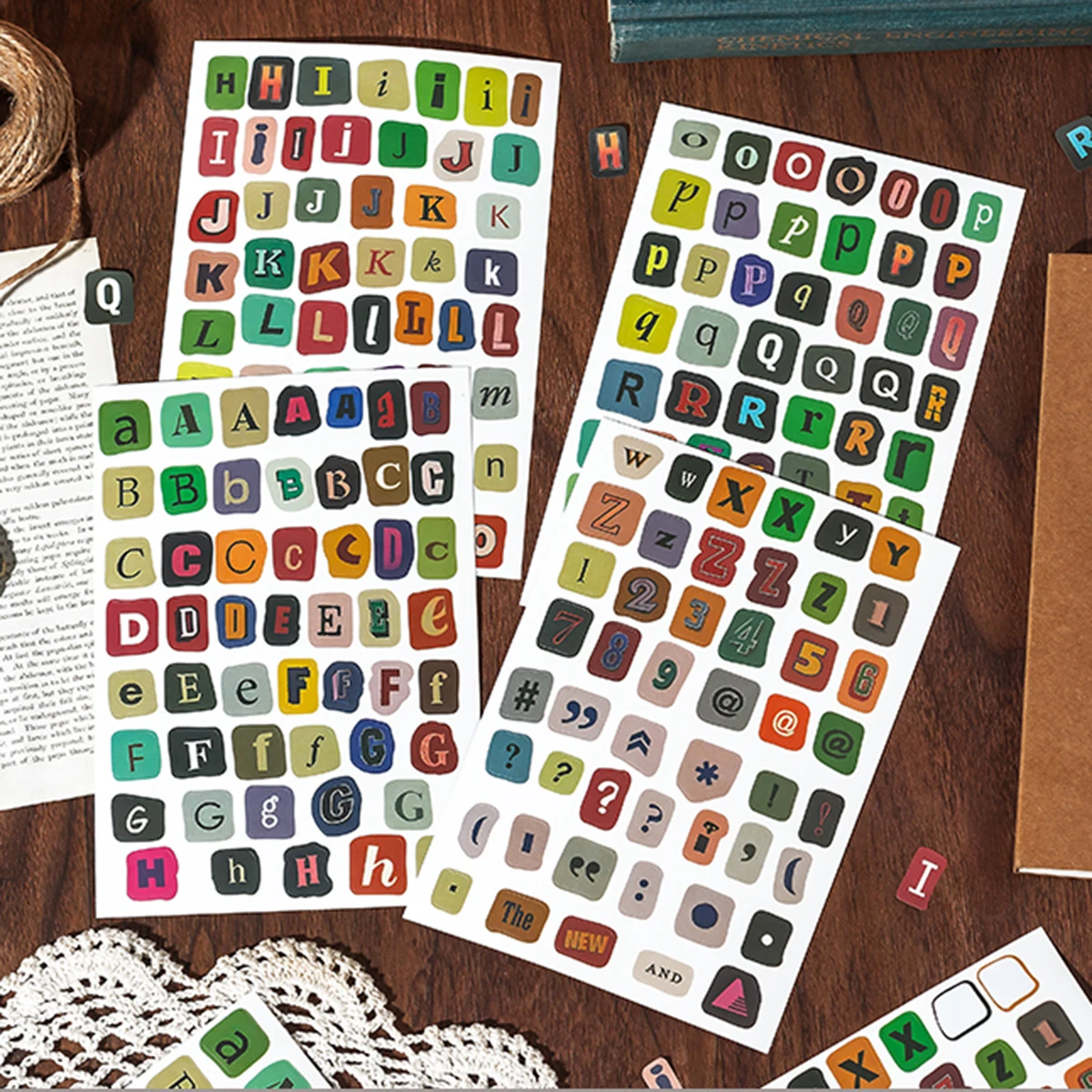 Colorful Vintage Alphabet Number Stickers Pack, 4-5 Sheets Self Adhesive Letter for Bullet Journal Scrapbooking DIY Art Crafts
Colorful Vintage Alphabet Number Stickers Pack, 4-5 Sheets Self Adhesive Letter for Bullet Journal Scrapbooking DIY Art Crafts