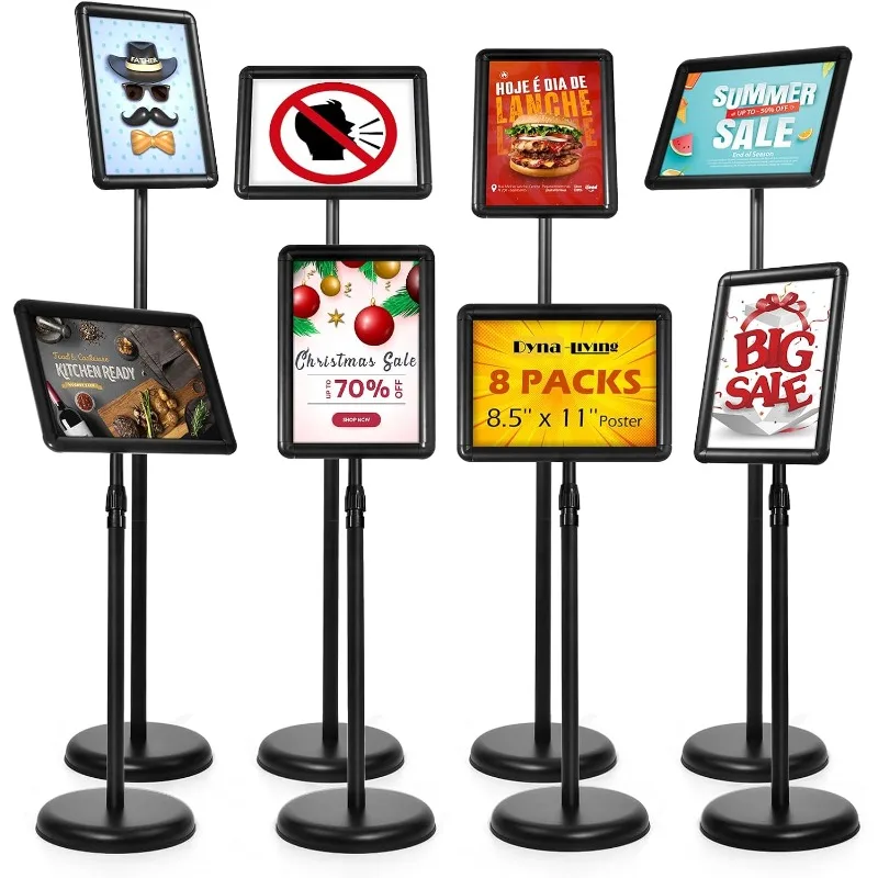 Adjustable Sign Holder 8 Pack Vertical Sign Holder for Display 8.5 x 11 Inch Poster Holder
Adjustable Sign Holder 8 Pack Vertical Sign Holder for Display 8.5 x 11 Inch Poster Holder