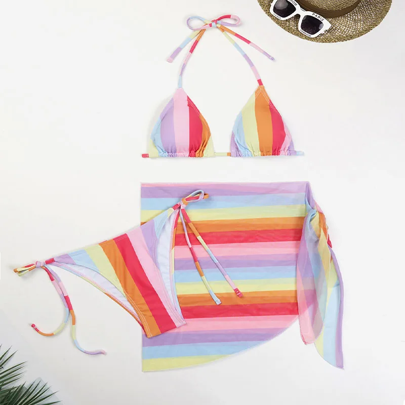 2025 женская новая 3-секционная пляжная юбка-бикини, треугольная чашка на подтяжках с открытой спиной, купальный костюм, купальный костюм
2025 женская новая 3-секционная пляжная юбка-бикини, треугольная чашка на подтяжках с открытой спиной, купальный костюм, купальный костюм