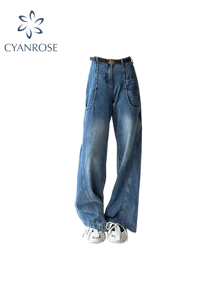 Women Vintage Blue Jeans Harajuku 90s Aesthetic High Waist Jeans Denim Pants 2000s Vintage Y2k Wide Leg Cowboy Trousers Clothes
Women Vintage Blue Jeans Harajuku 90s Aesthetic High Waist Jeans Denim Pants 2000s Vintage Y2k Wide Leg Cowboy Trousers Clothes