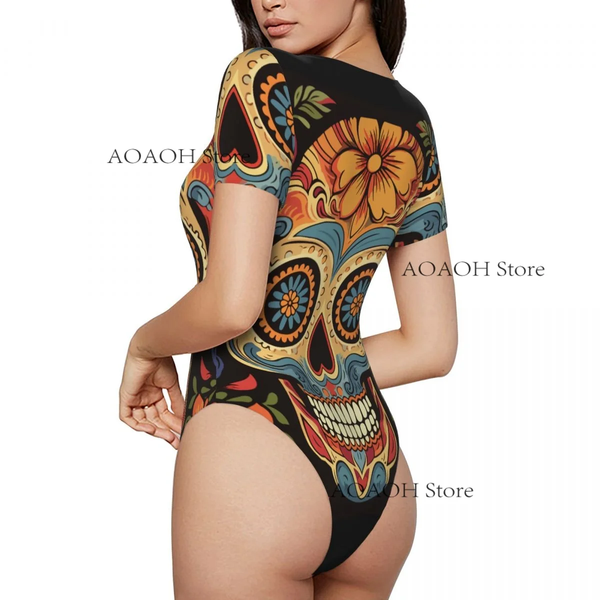 Sugar Skull Floral Women's Casual Crewneck Leggings Jumpsuit Tight Sexy Short Sleeved
Sugar Skull Floral Women's Casual Crewneck Leggings Jumpsuit Tight Sexy Short Sleeved