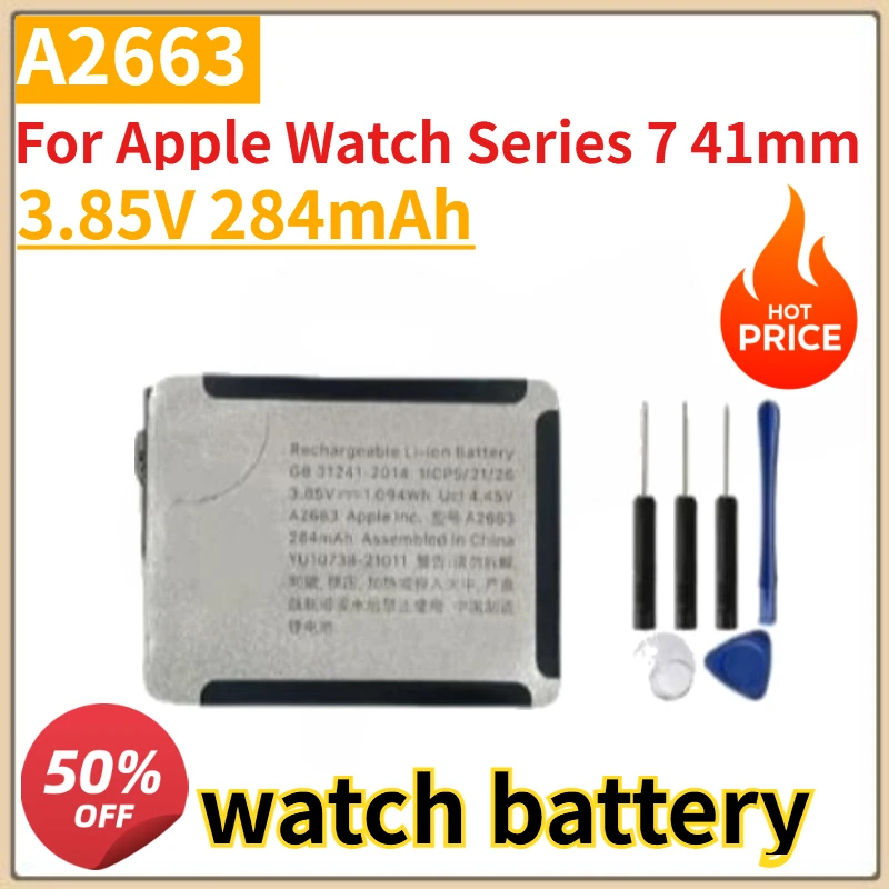 High Quality A2663 A2552 Battery 3.85V For Apple Watch Series 7 Series7 iWatch7 41mm 45mm Brand-New Bateria + tools
High Quality A2663 A2552 Battery 3.85V For Apple Watch Series 7 Series7 iWatch7 41mm 45mm Brand-New Bateria + tools