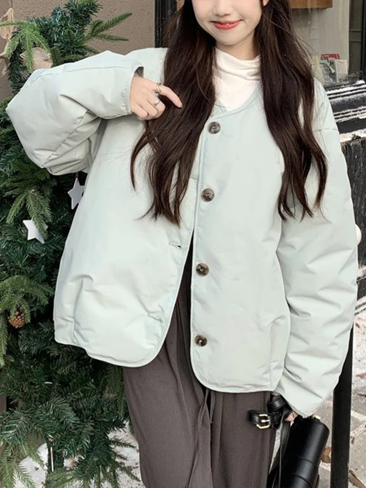 Oversized Padded Jackets Women Autumn Winter Long Sleeve Down Coats Korean Fashion Sweet Casual Loose Single Breasted Outerwear
Oversized Padded Jackets Women Autumn Winter Long Sleeve Down Coats Korean Fashion Sweet Casual Loose Single Breasted Outerwear