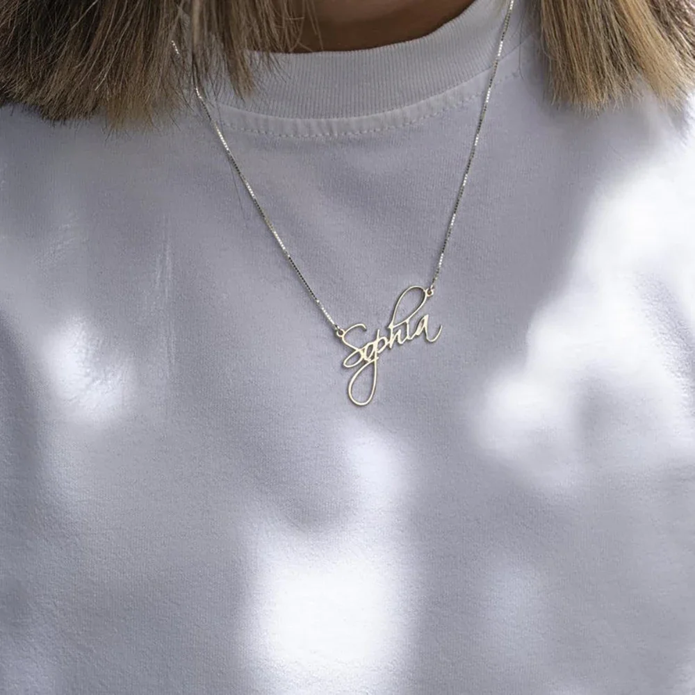 Customized Name Necklace for Women New Personalized Stainless Steel Gold Box Chain Nameplate Necklaces Anniversary Party Gift
Customized Name Necklace for Women New Personalized Stainless Steel Gold Box Chain Nameplate Necklaces Anniversary Party Gift