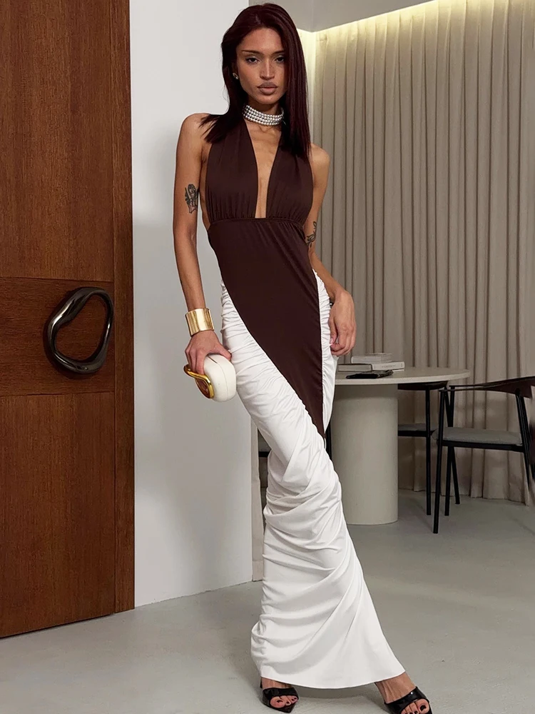 Talenza Women's Fashion Evening Dress Elegant Contrast Ruched Deep V-Neck Sexy Dress Luxurious Halter Neck Backless Party Dress
Talenza Women's Fashion Evening Dress Elegant Contrast Ruched Deep V-Neck Sexy Dress Luxurious Halter Neck Backless Party Dress