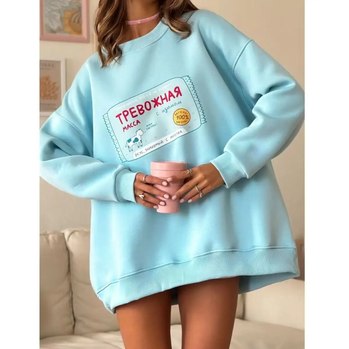 Новый русский синий милый свитшот с длинными рукавами и мультяшным принтом, весенняя одежда, женские повседневные рубашки, 2024, толстовки, мужские топы Sudadera, 2025
Новый русский синий милый свитшот с длинными рукавами и мультяшным принтом, весенняя одежда, женские повседневные рубашки, 2024, толстовки, мужские топы Sudadera, 2025
