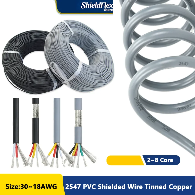 3/8m 2547 Shielded Wire 30 28 26 24 22 20 18 AWG Channel Audio 2 3 4 5 6 8 Core Headphone Copper Control Wires Signal Cable
3/8m 2547 Shielded Wire 30 28 26 24 22 20 18 AWG Channel Audio 2 3 4 5 6 8 Core Headphone Copper Control Wires Signal Cable