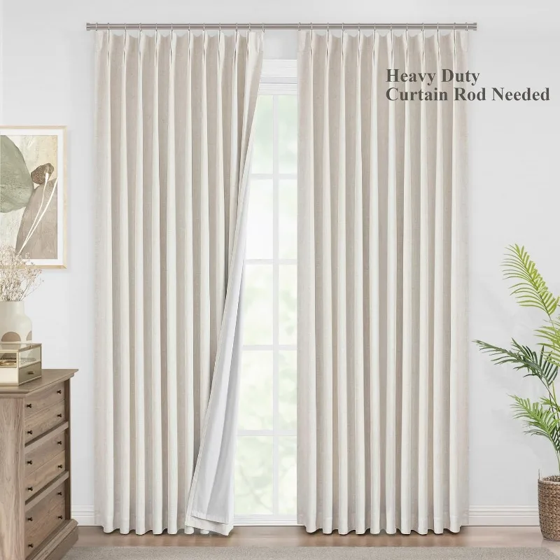 Vision Home Natural Pinch Pleated Full Blackout forLivingRoomBedroomThermalInsulatedPinch PleatDrapeswithHooks 60"Wx108 Lx1
Vision Home Natural Pinch Pleated Full Blackout forLivingRoomBedroomThermalInsulatedPinch PleatDrapeswithHooks 60"Wx108 Lx1