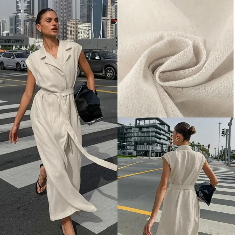Autumn Long Shirt Dress For Women Sleeveless Khaki Cotton Linen Style With Belt Urban Casual Look For Work Weekend Outfit 2025
Autumn Long Shirt Dress For Women Sleeveless Khaki Cotton Linen Style With Belt Urban Casual Look For Work Weekend Outfit 2025