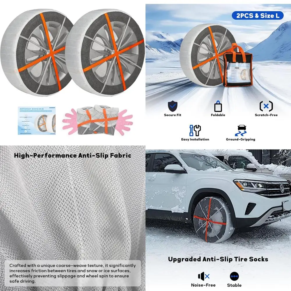 Размер L, зимние носки с автомобильными шинами, белые прочные текстильные носки, защита от зимнего вождения для автомобилей, внедорожников, коммерческих транспортных средств (2 упаковки
Размер L, зимние носки с автомобильными шинами, белые прочные текстильные носки, защита от зимнего вождения для автомобилей, внедорожников, коммерческих транспортных средств (2 упаковки