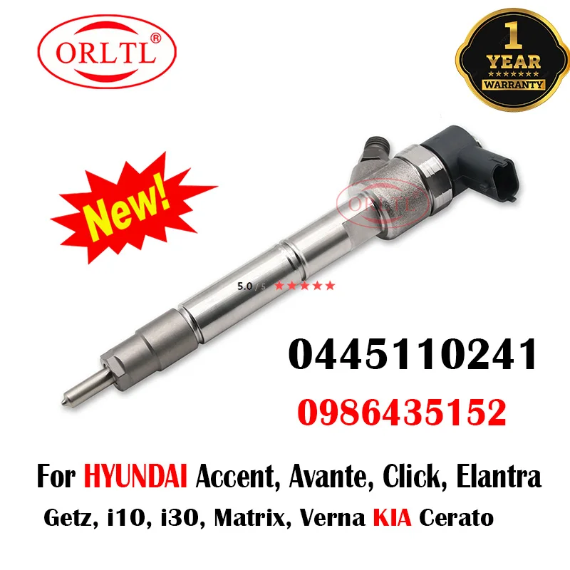 ORLTL 0445110241 Diesel Fuel Injector 0 445 110 241 0986435152 FOR HYUNDAI /KIA Accent, Avante,Click, Elantra, Getz, i10, i30
ORLTL 0445110241 Diesel Fuel Injector 0 445 110 241 0986435152 FOR HYUNDAI /KIA Accent, Avante,Click, Elantra, Getz, i10, i30