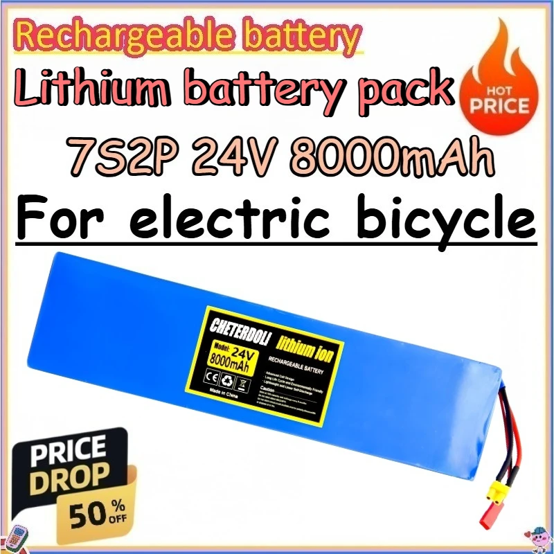 7S2P 24V 8000mAh Lithium Battery Pack for Electric Bicycle Replace Charging Battery 18650
7S2P 24V 8000mAh Lithium Battery Pack for Electric Bicycle Replace Charging Battery 18650