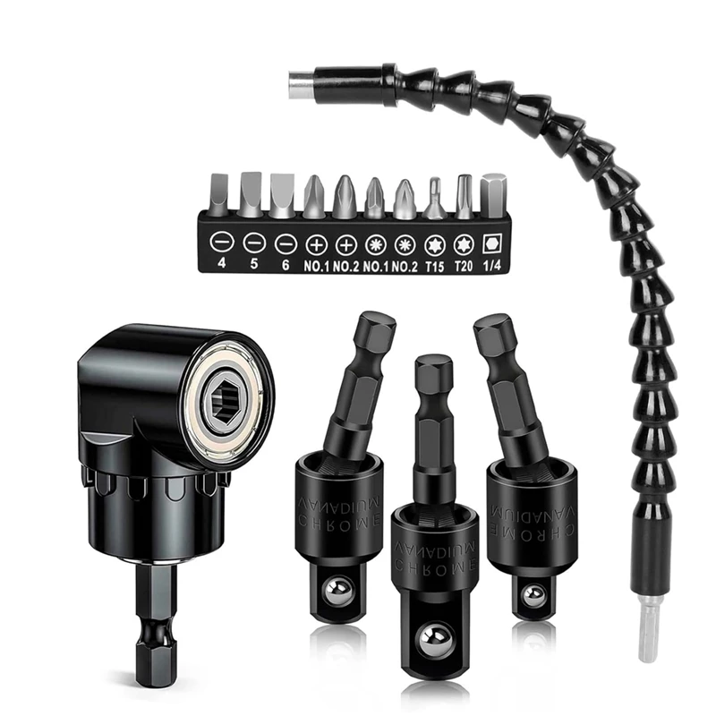 M11kflexible Drill Bit Extension Right Angle Drill Adapter Set 360°Rotatable 1/4 3/8 1/2Inch Impact Grade Socket Adapter Set
M11kflexible Drill Bit Extension Right Angle Drill Adapter Set 360°Rotatable 1/4 3/8 1/2Inch Impact Grade Socket Adapter Set