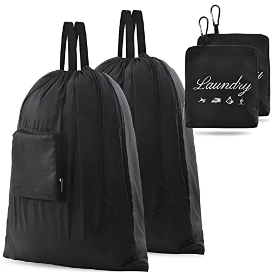 2 Pcs Travel Laundry Bag, Dirty Clothes Bag Upgraded with Handles and Aluminum Carabiner, Collapsible Laundry Bag for Travel, C
2 Pcs Travel Laundry Bag, Dirty Clothes Bag Upgraded with Handles and Aluminum Carabiner, Collapsible Laundry Bag for Travel, C