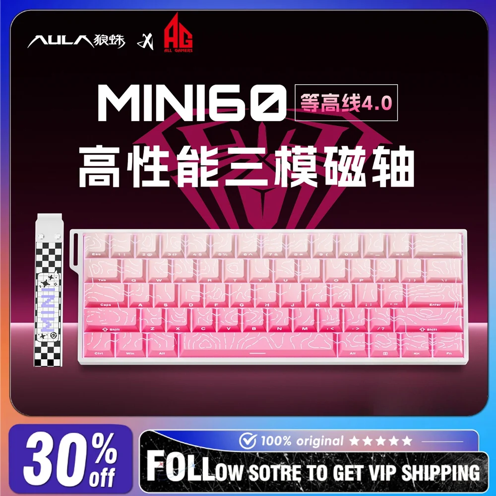 AULA MINI60HE Беспроводная механическая клавиатура RGB с возможностью горячей замены Longlife FPS Киберспортная геймерская индивидуальная клавиатура с магнитным валом
AULA MINI60HE Беспроводная механическая клавиатура RGB с возможностью горячей замены Longlife FPS Киберспортная геймерская индивидуальная клавиатура с магнитным валом