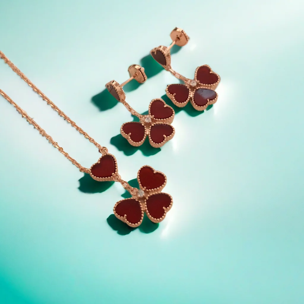 Sweetheart Love Tassel Necklace Earrings Rose Gold Exquisite Electroplating Goddess Gift fashion
Sweetheart Love Tassel Necklace Earrings Rose Gold Exquisite Electroplating Goddess Gift fashion