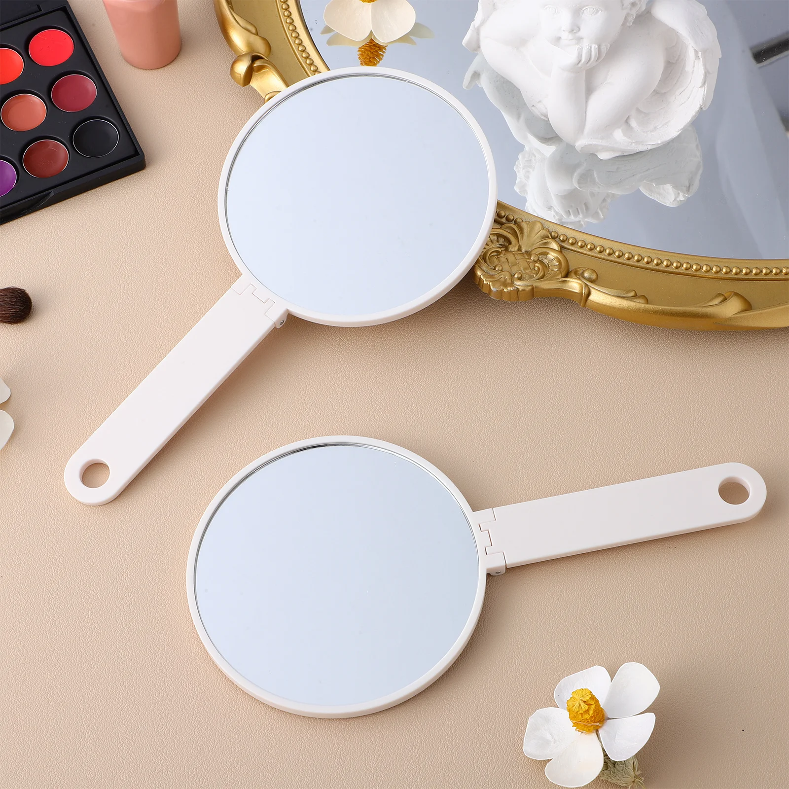 Portable Handheld Vanity Mirror Foldable Handle Stylish Square Design High Definition Reflection Compact Lightweight Travel 
Portable Handheld Vanity Mirror Foldable Handle Stylish Square Design High Definition Reflection Compact Lightweight Travel