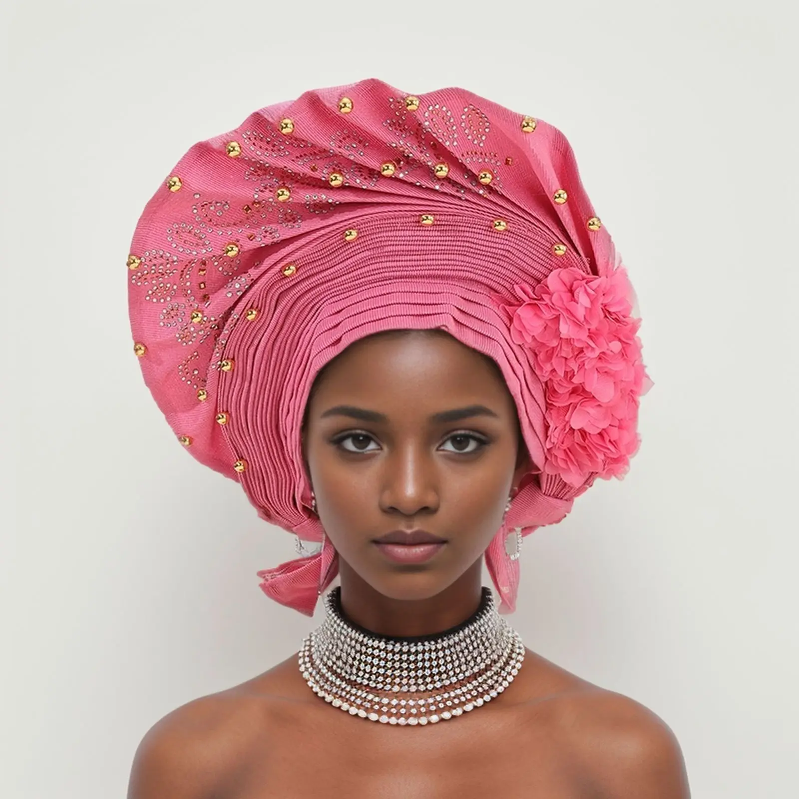 Nigerian Gele Headgear With Shining Stone Beads Already Made Auto Turban African Aso Ebi Gel Aso Oke Wide Brim Headgear Headties
Nigerian Gele Headgear With Shining Stone Beads Already Made Auto Turban African Aso Ebi Gel Aso Oke Wide Brim Headgear Headties