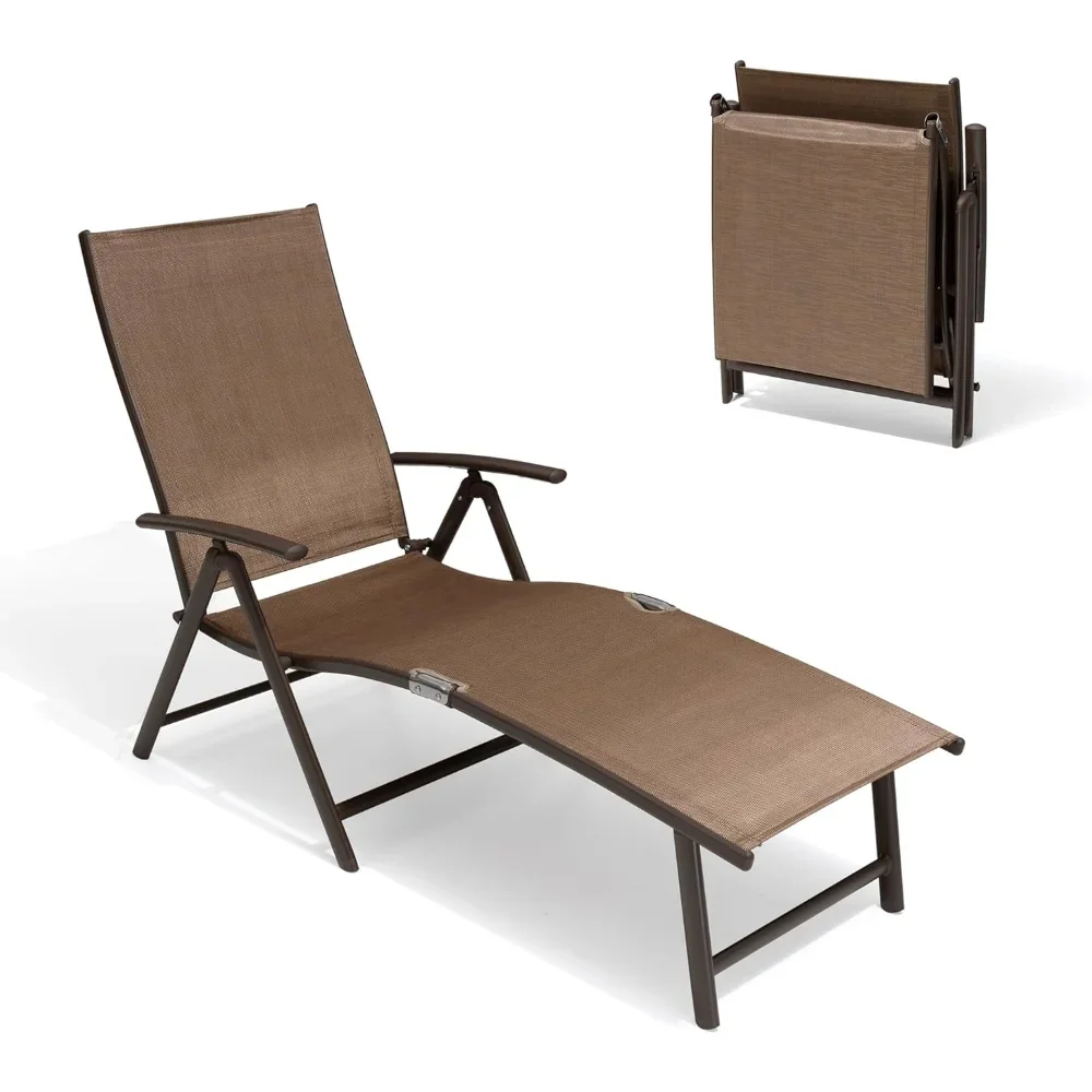 Folding Patio Chaise Lounge Chair Outdoor, Aluminum Adjustable Outdoor Pool Recliner Chair, Assemble-Free
Folding Patio Chaise Lounge Chair Outdoor, Aluminum Adjustable Outdoor Pool Recliner Chair, Assemble-Free