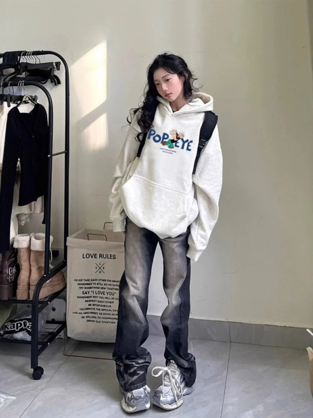 Oversize Hoodie Sweatshirt Fleece Lined Grey Cartoon Print Student Casual Autumn Winter American Retro Style Women's Top
Oversize Hoodie Sweatshirt Fleece Lined Grey Cartoon Print Student Casual Autumn Winter American Retro Style Women's Top