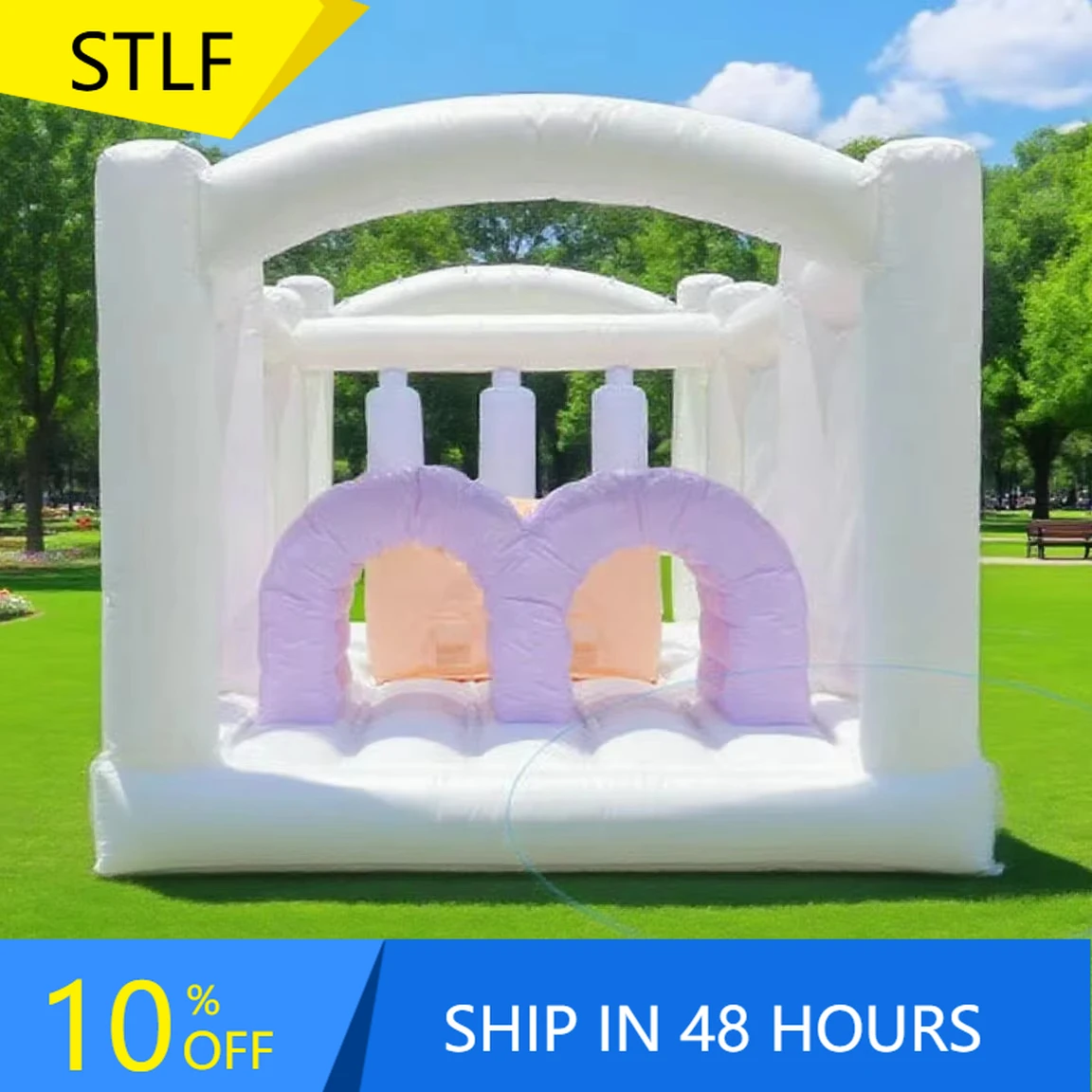 STLFWhite Inflatable Obstacle Course With Slide And Ball Pit, Wedding Themed Inflatable Bouncer For Kids, Bouncy Castle Playhous
STLFWhite Inflatable Obstacle Course With Slide And Ball Pit, Wedding Themed Inflatable Bouncer For Kids, Bouncy Castle Playhous