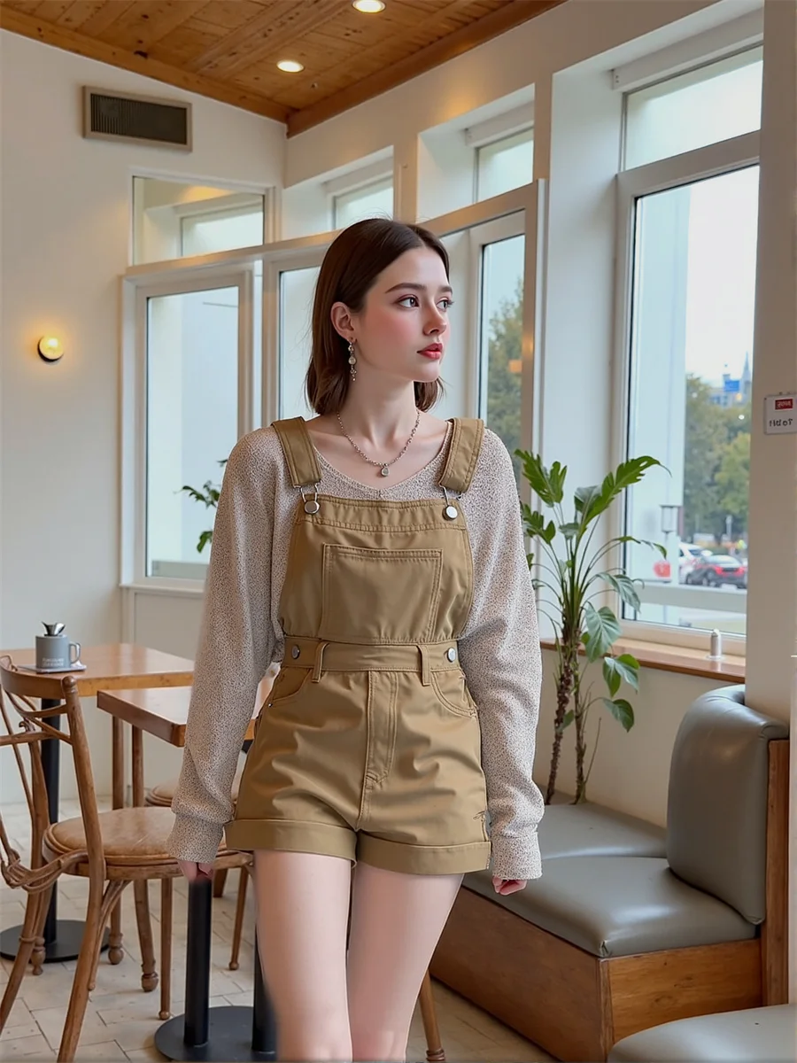 Denim Vintage Rompers 2025 Woman High Waist Playsuits Elegant Women'S Clothing Trend Fallwinter Adjustable Pleated Halterneck OL
Denim Vintage Rompers 2025 Woman High Waist Playsuits Elegant Women'S Clothing Trend Fallwinter Adjustable Pleated Halterneck OL