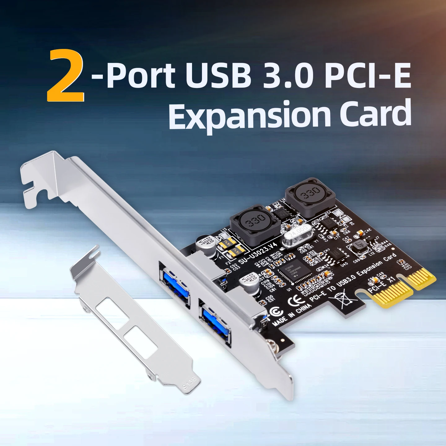 2 Port USB 3.0 PCI-E Expansion Card PCI Express PCIe USB 3.0 HUB Adapter 2-Port USB3.0 Controller USB 3 0 PCI e PCIe Express 1X