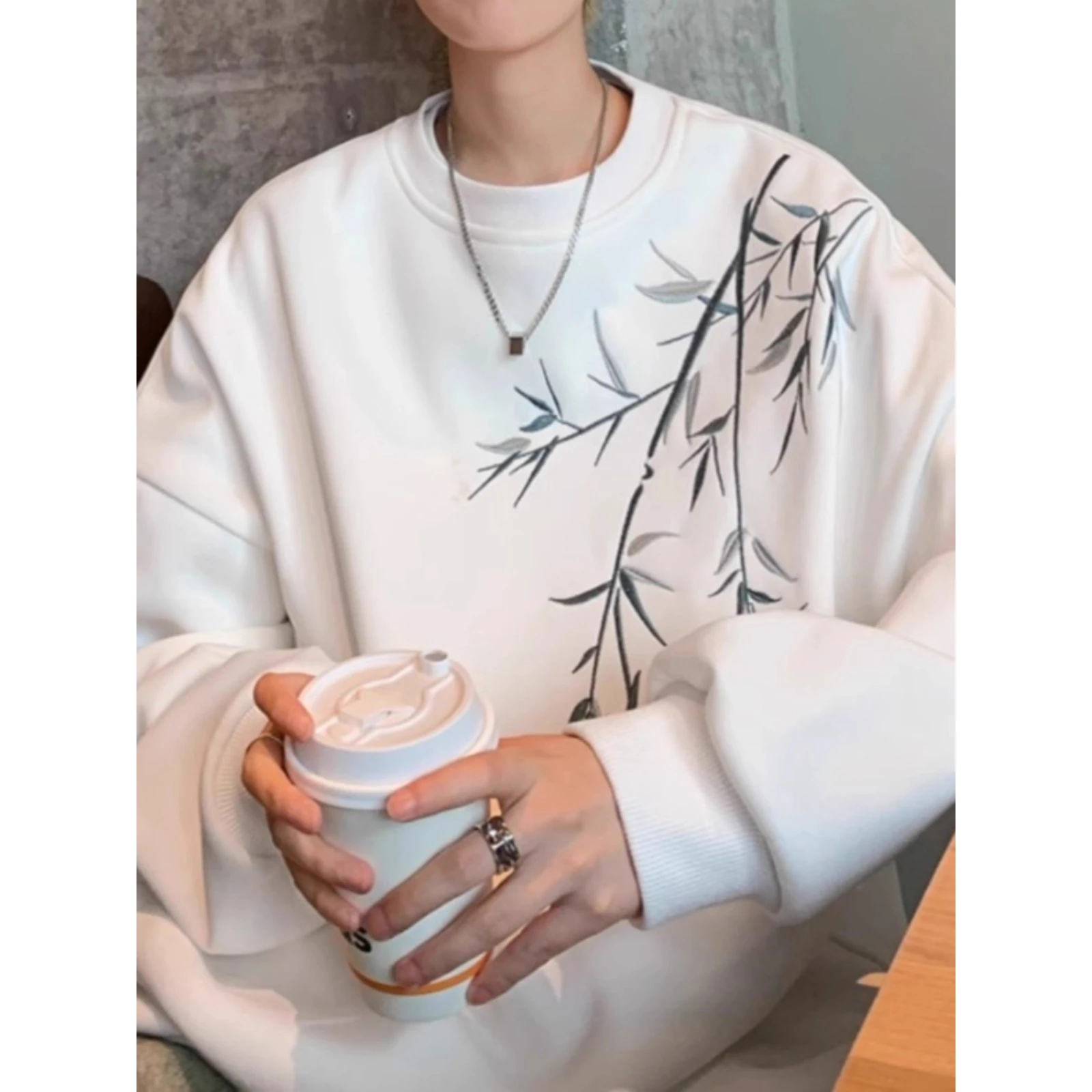 Loose Fit round Ne Sweatirt ex Autumn Winter Large Size 300 Pou Chinese Sle Bamboo Print Spor Lazy Sle Warm Top
Loose Fit round Ne Sweatirt ex Autumn Winter Large Size 300 Pou Chinese Sle Bamboo Print Spor Lazy Sle Warm Top