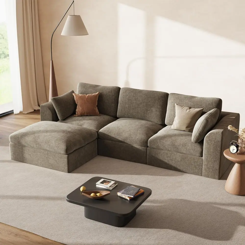 Cloud Sectional Couches for Living Room, Convertible L Shape Boneless Couch with Ottoman, Oversized Modular Cloud Sofa Set, 3 S
Cloud Sectional Couches for Living Room, Convertible L Shape Boneless Couch with Ottoman, Oversized Modular Cloud Sofa Set, 3 S