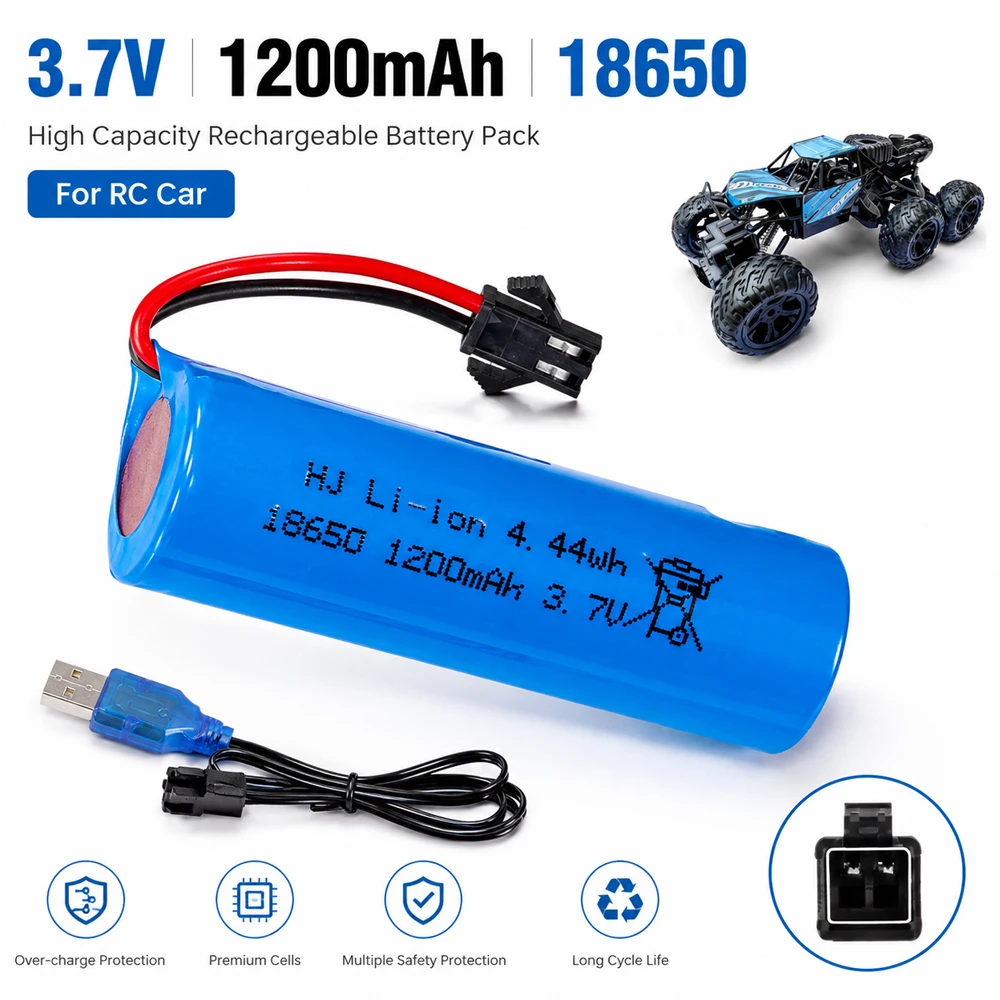 3.7V1200mAh18650 Rechargeable Lithium Ion Battery Pack with PCB Protection for RC Crawler Car Off-Road Truck Remote Control Toys
3.7V1200mAh18650 Rechargeable Lithium Ion Battery Pack with PCB Protection for RC Crawler Car Off-Road Truck Remote Control Toys