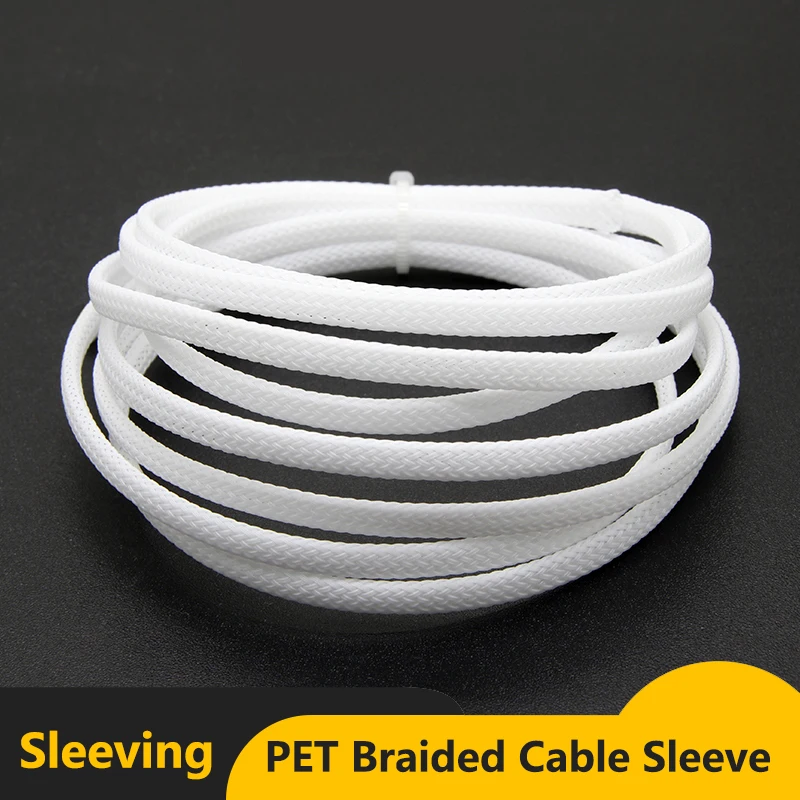 White PET Braided Cable Sleeve 2/4/6/8/10/12/14/16/20/30 - 60mm Expandable High Density Insulated Cables Protection Wrap Sheath
White PET Braided Cable Sleeve 2/4/6/8/10/12/14/16/20/30 - 60mm Expandable High Density Insulated Cables Protection Wrap Sheath