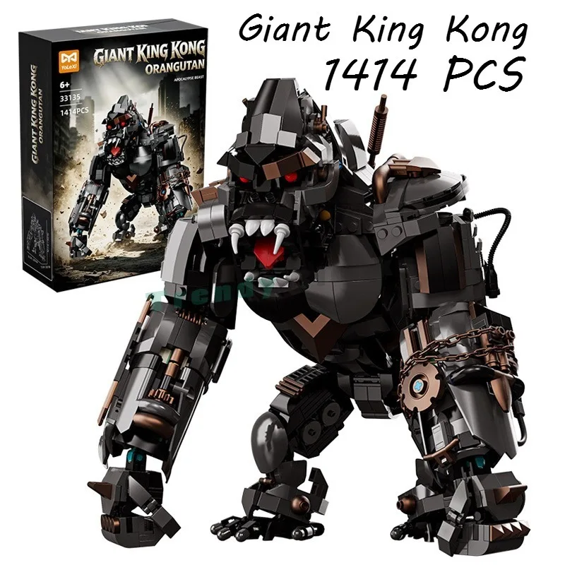 1414PCS Giant King Kong Building Blocks,Creative Black Gorilla Mecha Animal Decor DIY Toy Adult children Birthday Christmas Gift
1414PCS Giant King Kong Building Blocks,Creative Black Gorilla Mecha Animal Decor DIY Toy Adult children Birthday Christmas Gift
