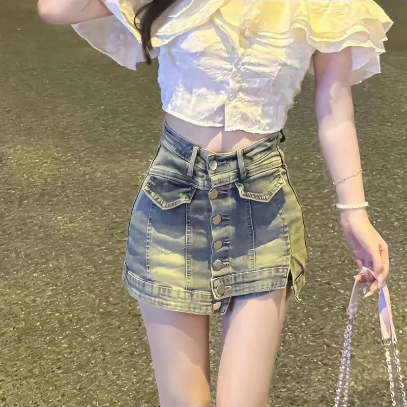 New Women's Pocket Dopamine Hot Girl Style Dress Versatile High-end Single-breasted Denim Skirt Pants
New Women's Pocket Dopamine Hot Girl Style Dress Versatile High-end Single-breasted Denim Skirt Pants