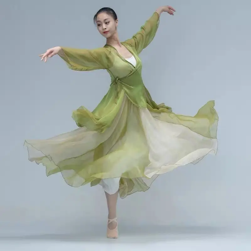 Elegant Classical Dance Costume Women's Flowing Gown Performance Outfit National Skirt Dance Practice Uniform Ethereal Style
Elegant Classical Dance Costume Women's Flowing Gown Performance Outfit National Skirt Dance Practice Uniform Ethereal Style