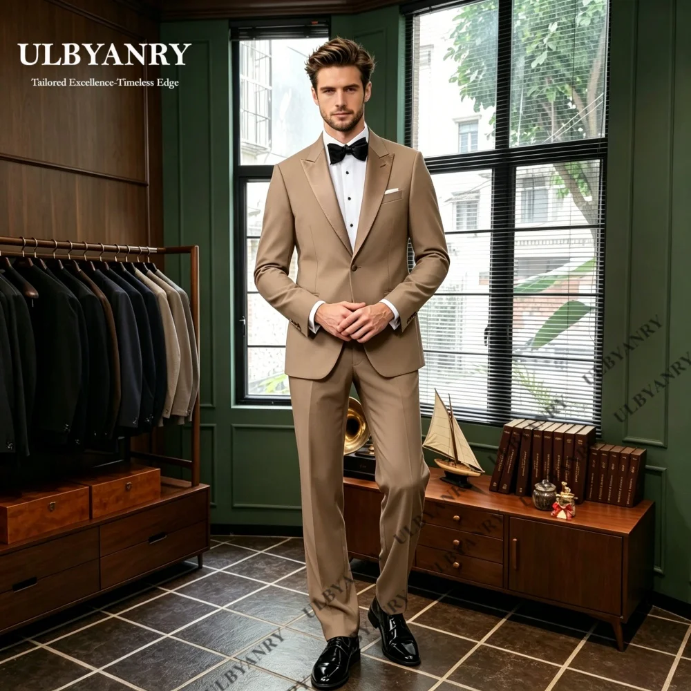 ULBYANRY Classic Men's Business Suit, Satin Laple One Button Suit Jacket with Matching Pants Solid Meeting Interview Tuxedo
ULBYANRY Classic Men's Business Suit, Satin Laple One Button Suit Jacket with Matching Pants Solid Meeting Interview Tuxedo