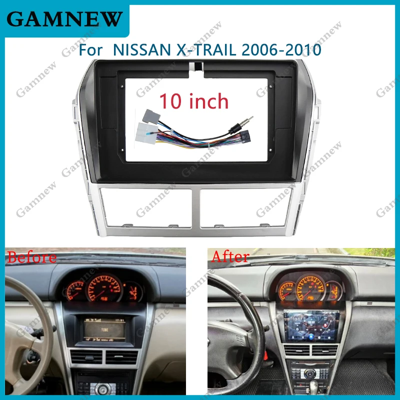 10-дюймовая Автомобильная рамка, адаптер для Nissan X-trail Xtrail 2006-2010, Android, яркий комплект для панели
10-дюймовая Автомобильная рамка, адаптер для Nissan X-trail Xtrail 2006-2010, Android, яркий комплект для панели