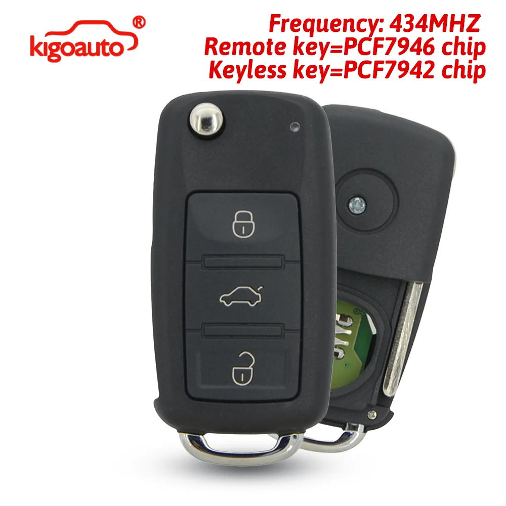 KIGOAUTO 3D0959753 AA Remote key/Keyless key 3 button 434Mhz for VW Touareg Phaeton 2002-2009 3D0959753AK/3D0959753AM/3D0959753P
KIGOAUTO 3D0959753 AA Remote key/Keyless key 3 button 434Mhz for VW Touareg Phaeton 2002-2009 3D0959753AK/3D0959753AM/3D0959753P