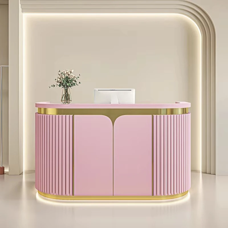 &c Solid Surface Top Information Counter Special Shape Front Desk Pink Reception Desk for SPA Beauty Salon
&c Solid Surface Top Information Counter Special Shape Front Desk Pink Reception Desk for SPA Beauty Salon