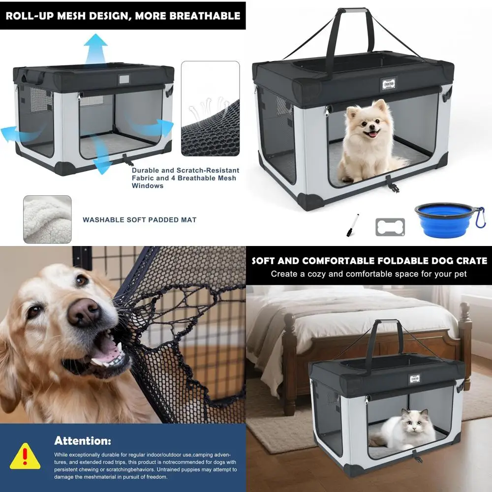 Portable 24 Collapsible Dog Crate for Small Dogs & Large Cats with Warm Blanket and Foldable Bowl - Ideal for Travel and Outdoor
Portable 24 Collapsible Dog Crate for Small Dogs & Large Cats with Warm Blanket and Foldable Bowl - Ideal for Travel and Outdoor