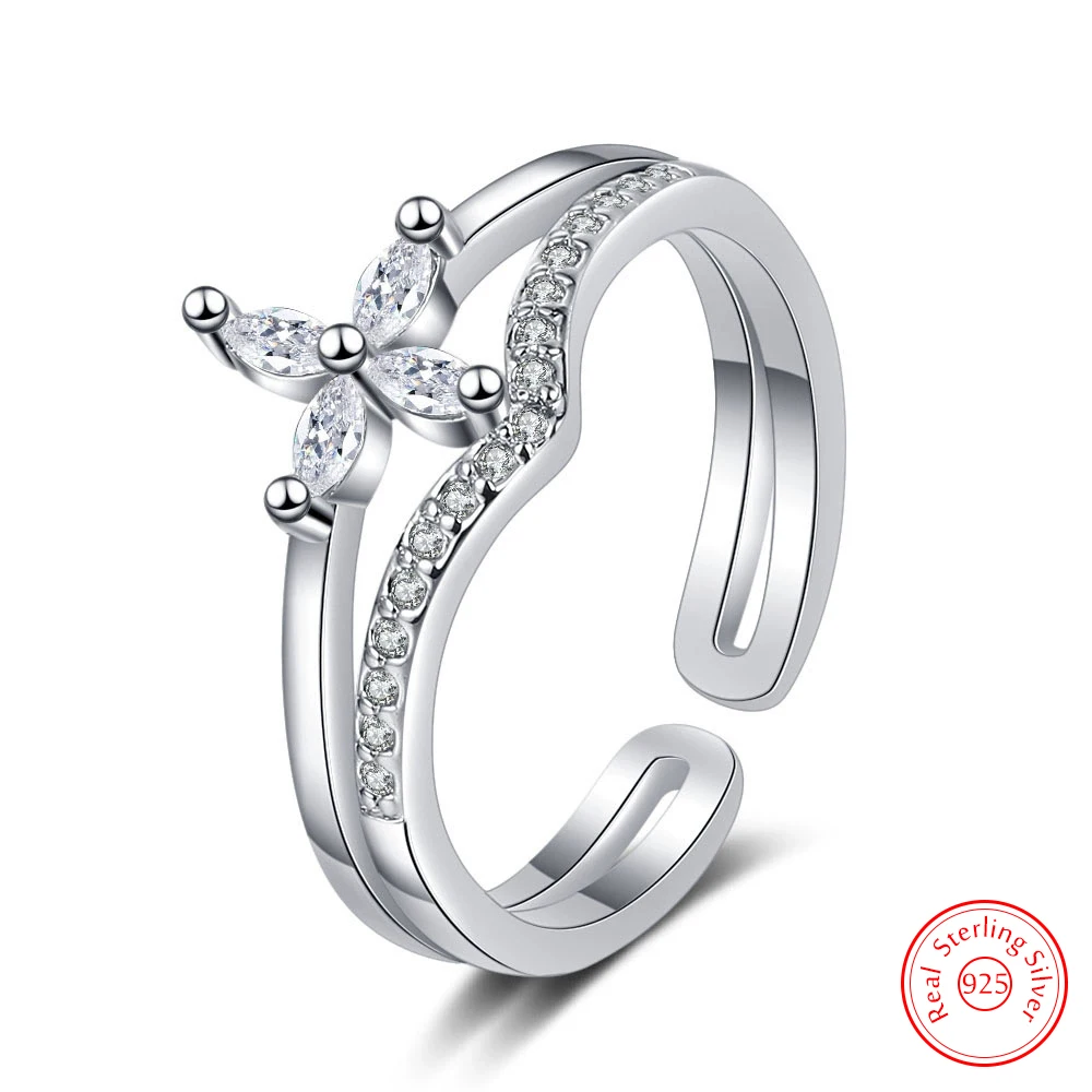 Pure 925 Sterling Silver Lady's New Crystals Zircon Flower Ring Jewelry Fashion FQL25108
Pure 925 Sterling Silver Lady's New Crystals Zircon Flower Ring Jewelry Fashion FQL25108