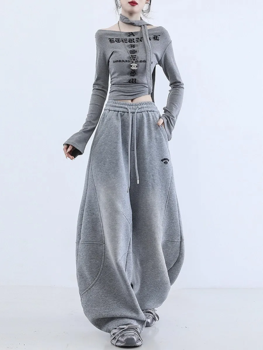 Fleece Lined Women's Sweatpants American Retro Loose Fashion Dyed High Waist Casual Wide Leg Long Pants Autumn Winter Wear
Fleece Lined Women's Sweatpants American Retro Loose Fashion Dyed High Waist Casual Wide Leg Long Pants Autumn Winter Wear