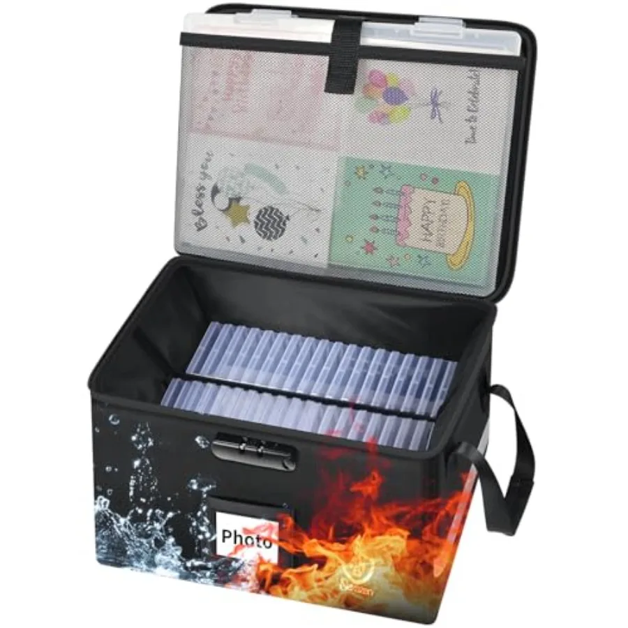 Fireproof Photo Storage Box with Lock Holds 36 Inner 4"x6" and 3 Large 8"x12" Photo Cases Waterproof Picture File Organizer Por
Fireproof Photo Storage Box with Lock Holds 36 Inner 4"x6" and 3 Large 8"x12" Photo Cases Waterproof Picture File Organizer Por